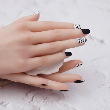 經典動物皮紋霧面×穿戴式手指甲片×二十四入 .avif