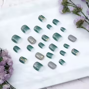 宇宙星象銀粉亮面×穿戴式手指甲片×二十四入