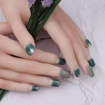 宇宙星象銀粉亮面×穿戴式手指甲片×二十四入