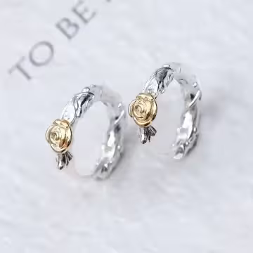 金玫瑰花朵×耳扣