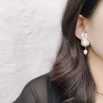 巴洛克珍珠小白兔×耳環