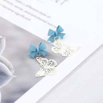 藍領結鏤空白蝴蝶×吊墜耳環.avif