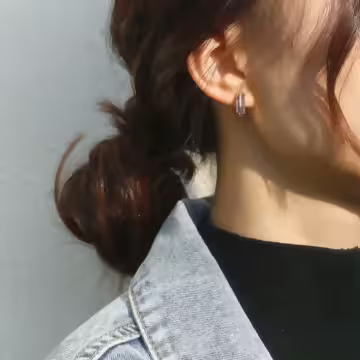 925銀針×不規則六角晶鑽×耳扣