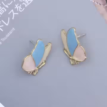 少女藍粉蝴蝶飛×吊墜耳環
