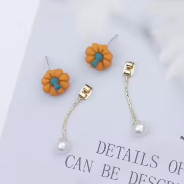 搞怪南瓜珍珠×後掛式耳環