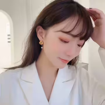 搞怪南瓜珍珠×後掛式耳環