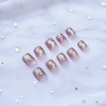 漸層粉璀燦金蔥亮面×穿戴式手指甲片×二十四入 .avif