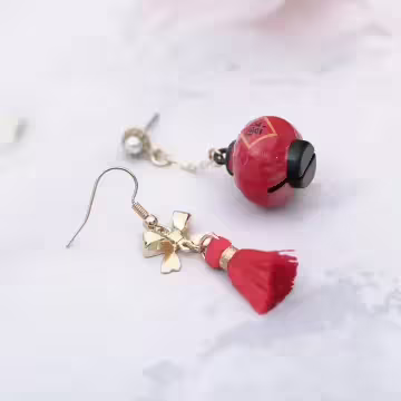 福到燈籠鈴鈴噹×不對稱吊墜耳環