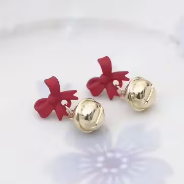 紅領結小鈴鐺×吊墜耳環