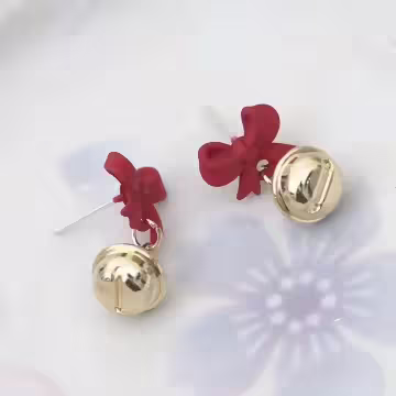 紅領結小鈴鐺×吊墜耳環
