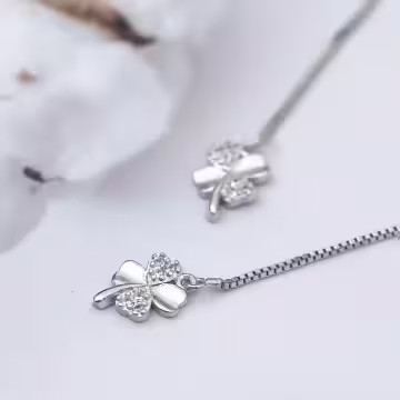 925銀針×晶鑽四葉草×耳線