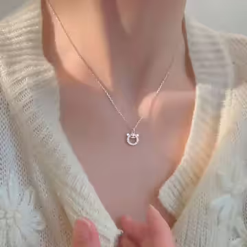 925銀飾×晶鑽小老虎×鎖骨項鍊