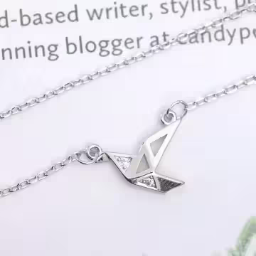 925銀飾×千紙鶴折紙幾何×鎖骨項鍊