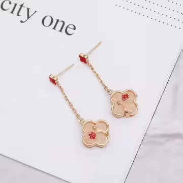 古風紅梅枝芽窗花×吊墜耳環