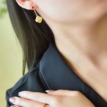 古風紅梅枝芽窗花×吊墜耳環