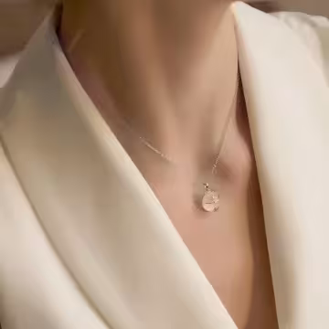 粉萌招財貓×鎖骨項鍊