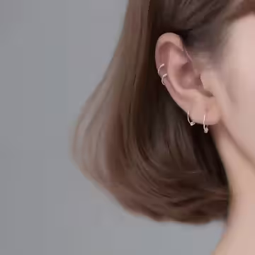 925銀針×環型圓圈×三套件耳扣組