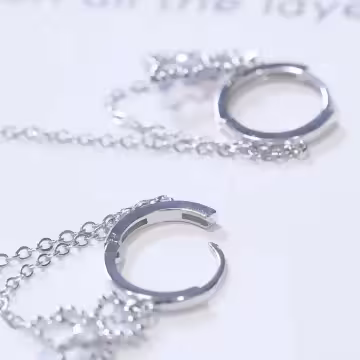 愛心鑽小熊×吊墜耳扣