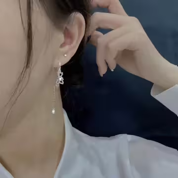 愛心鑽小熊×吊墜耳扣