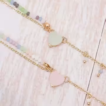 糖果愛心繽彩串珠×項鍊×共二色