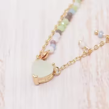 糖果愛心繽彩串珠×項鍊×共二色