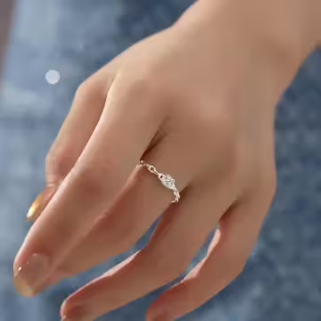 925銀飾×方鑽鍊條枷鎖×開口戒指