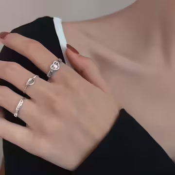 打結愛心×可調節戒指