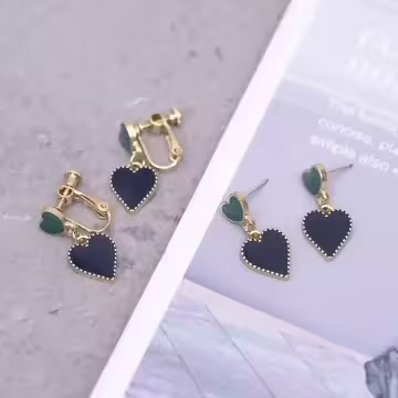 黛藍雙心×螺旋耳夾