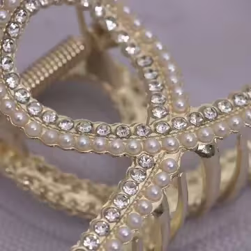 交叉款×輕奢晶鑽珍珠×鯊魚髮夾