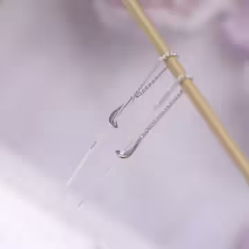 925銀針×水滴型彎勾×耳線