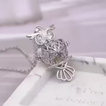 智慧貓頭鷹×薰香玻璃寶瓶×長項鍊