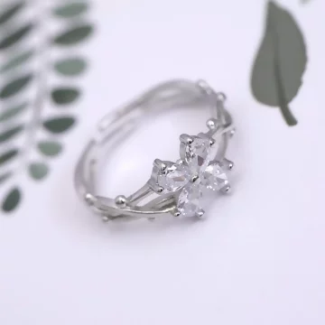 925銀飾×晶鑽四葉幸運草×開口戒指.avif