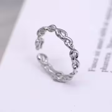 925銀飾×抽象愛心交織×開口戒指