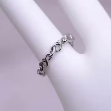 925銀飾×抽象愛心交織×開口戒指