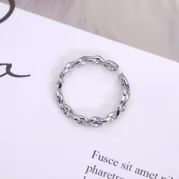 925銀飾×抽象愛心交織×開口戒指