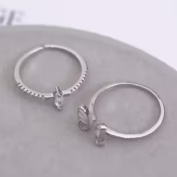 蝴蝶小葉×二套件開口戒指組