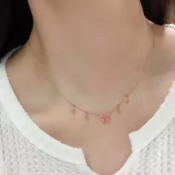 櫻花垂墜小珠珠×鎖骨項鍊