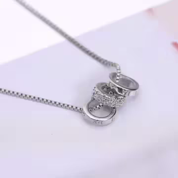 925銀飾×三環羅馬數字×鎖骨項鍊