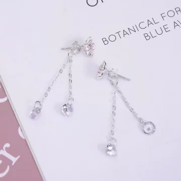 925銀針×粉櫻垂鑽×後掛式耳針.avif