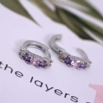 彩色閃鑽×耳扣