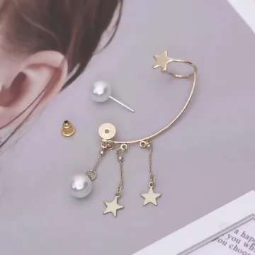 星空流蘇珍珠×左耳單邊耳骨耳環.avif