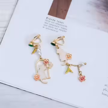 等主人的櫻花貓×不對稱三角耳夾