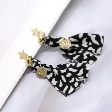 黑白豹紋布藝LOVE×螺旋耳夾.avif
