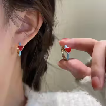 甜美彩色愛心×耳扣