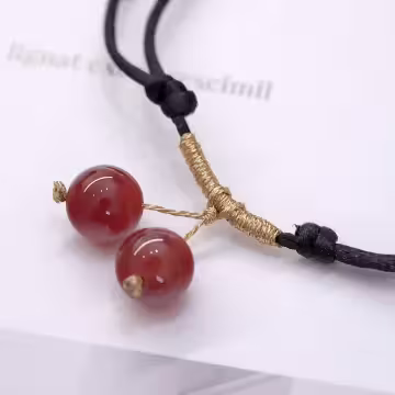 紅瑪瑙櫻桃×拉繩腳鍊