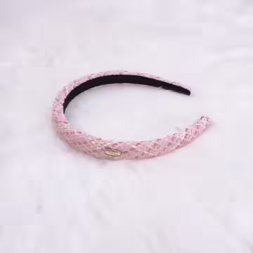 小金牌細框毛呢×髮箍×粉紅