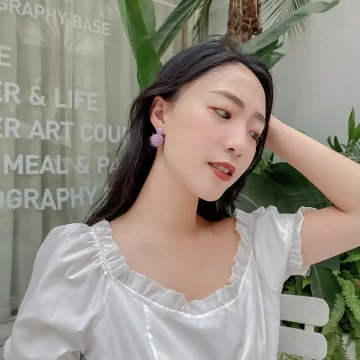 粉紫毛毛球×吊墜耳環.avif