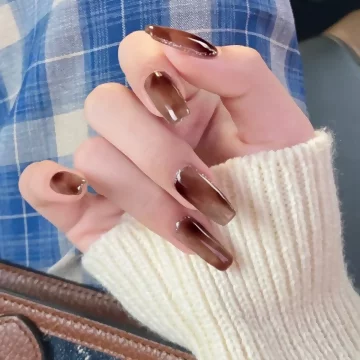 琥咖暈染銀邊閃粉×穿戴式手指甲片×二十四入.avif