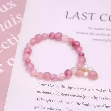 少女風垂墜珍珠流蘇×固定式串珠手鍊×共二色