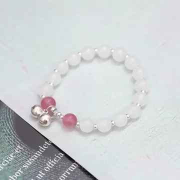 冰透感水晶鈴鐺×固定式串珠手鍊×共二色.avif